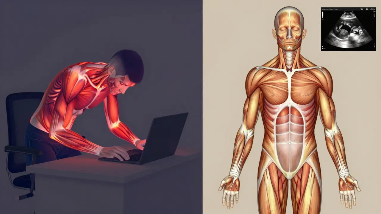 Thermal imaging showing reduced muscle tension after medical massage treatment.