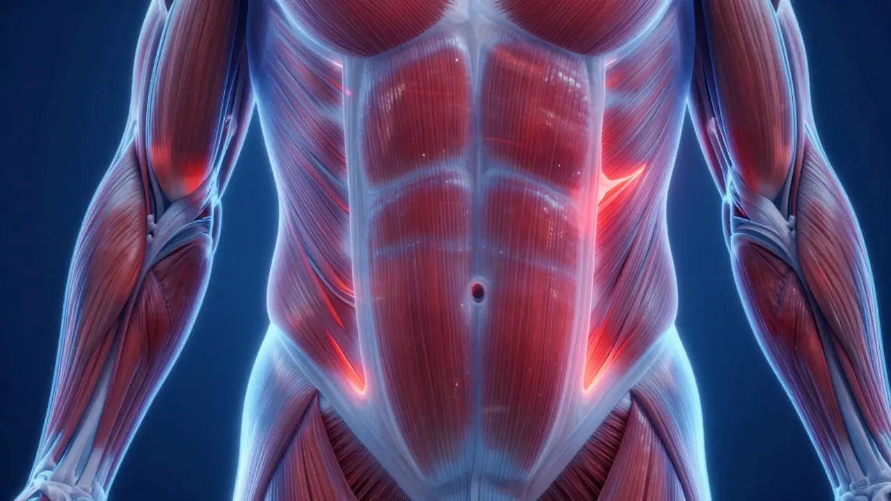 Abstract visualization of improved blood flow and muscle healing