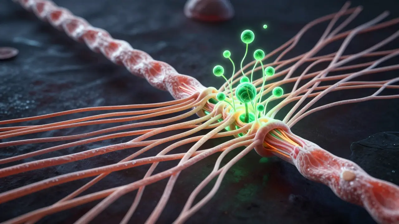 3D render of collagen fibers healing and aligning