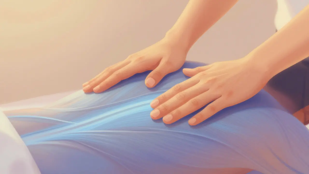 Abstract art showing massage relaxing tense muscles