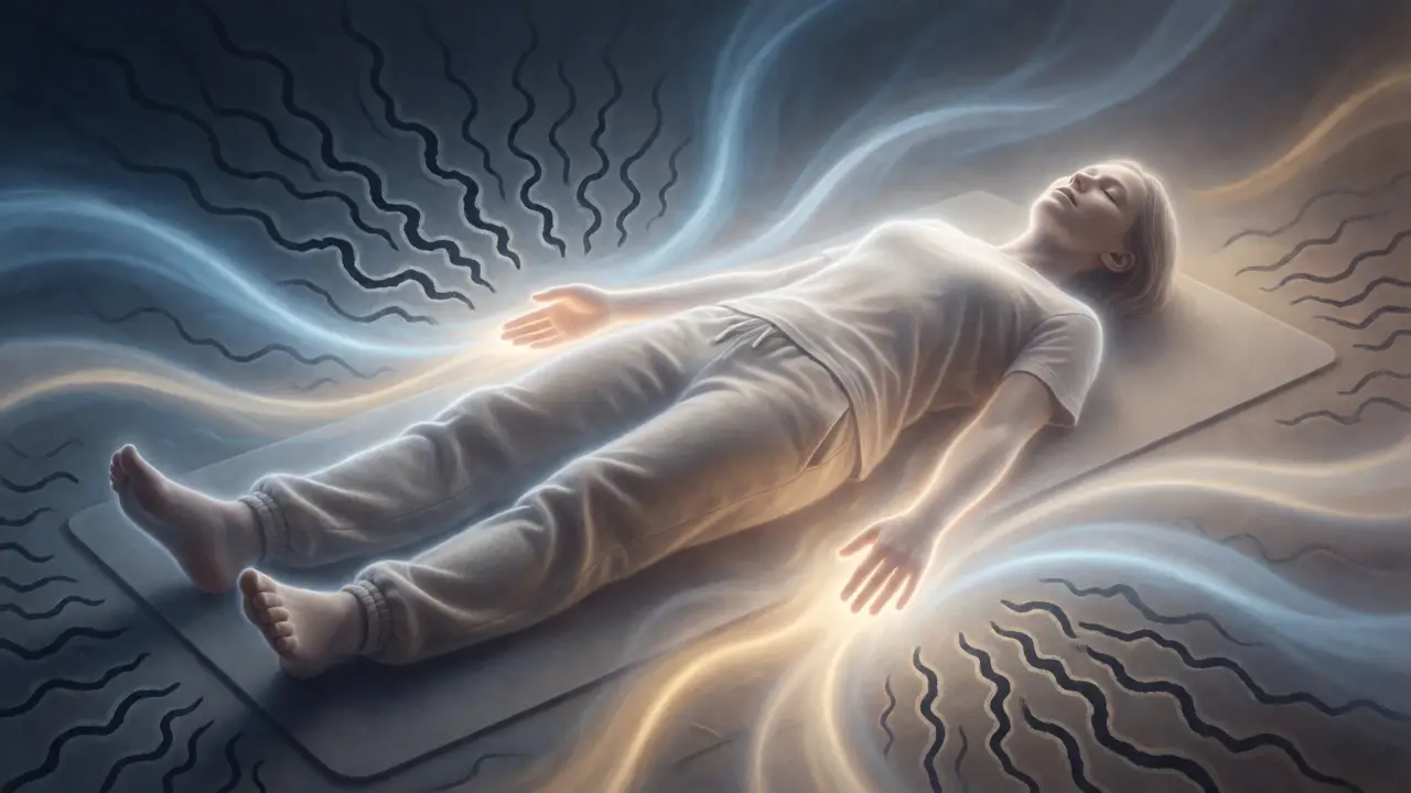 Conceptual visualization of energy flow and nervous system balance during bodywork