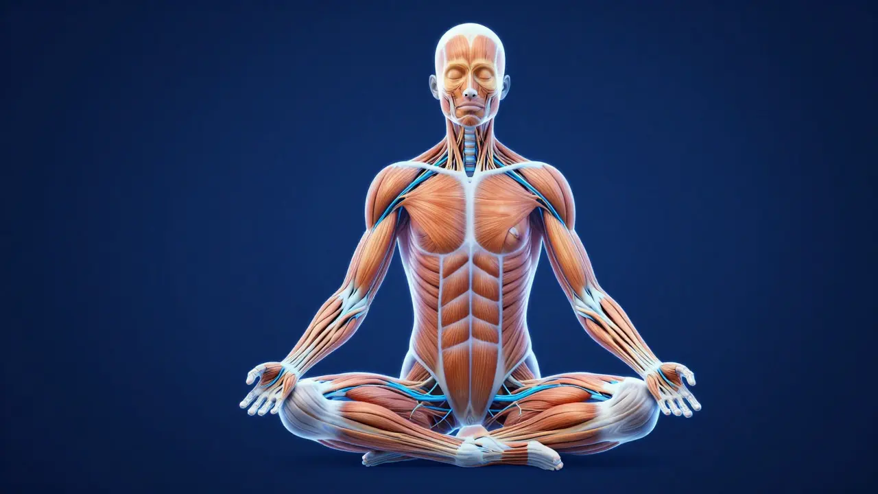 Illustration of nervous system releasing tension through mindful movement